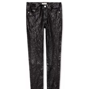ZADIG&VOLTAIRE CRINKLED LAMBSKIN LEATHER 5-POCKET PANT